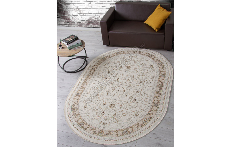 Ковер M101B - CREAM / CREAM - Овал - коллекция ZARINA