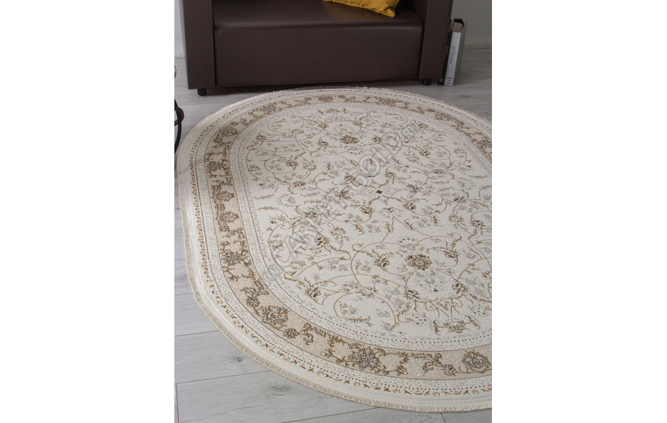 Ковер M101B - CREAM / CREAM - Овал - коллекция ZARINA